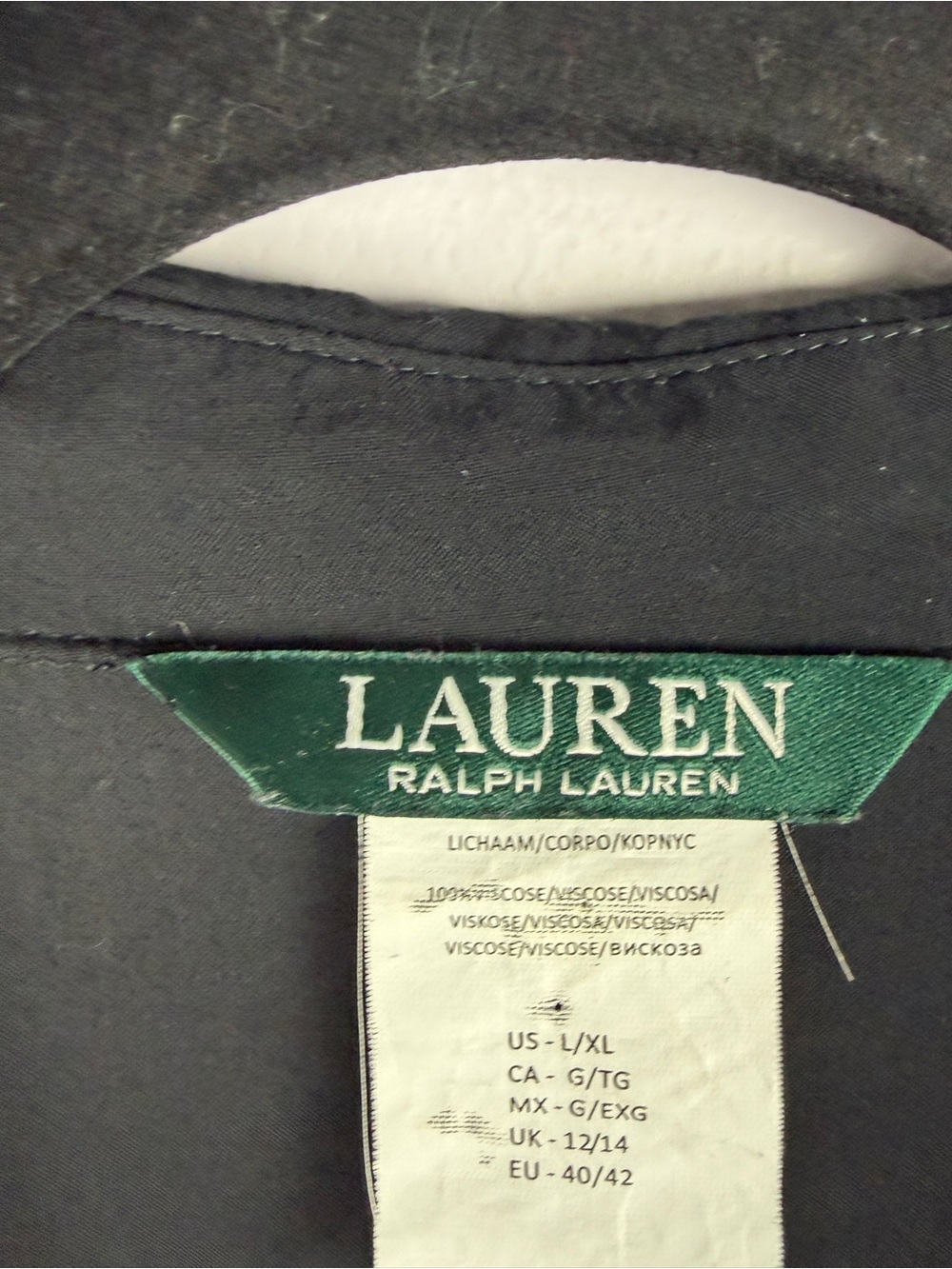 Lauren Ralph Lauren Black Oversized Batwing Dolman Shirt L/XL FLAW - Picture 5 of 16